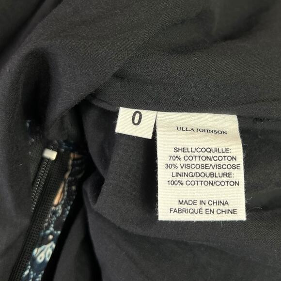 Ulla Johnson Sarai Puff Sleeve V-Neck Mini Dress In Azul Size 0 - Picture 8 of 9